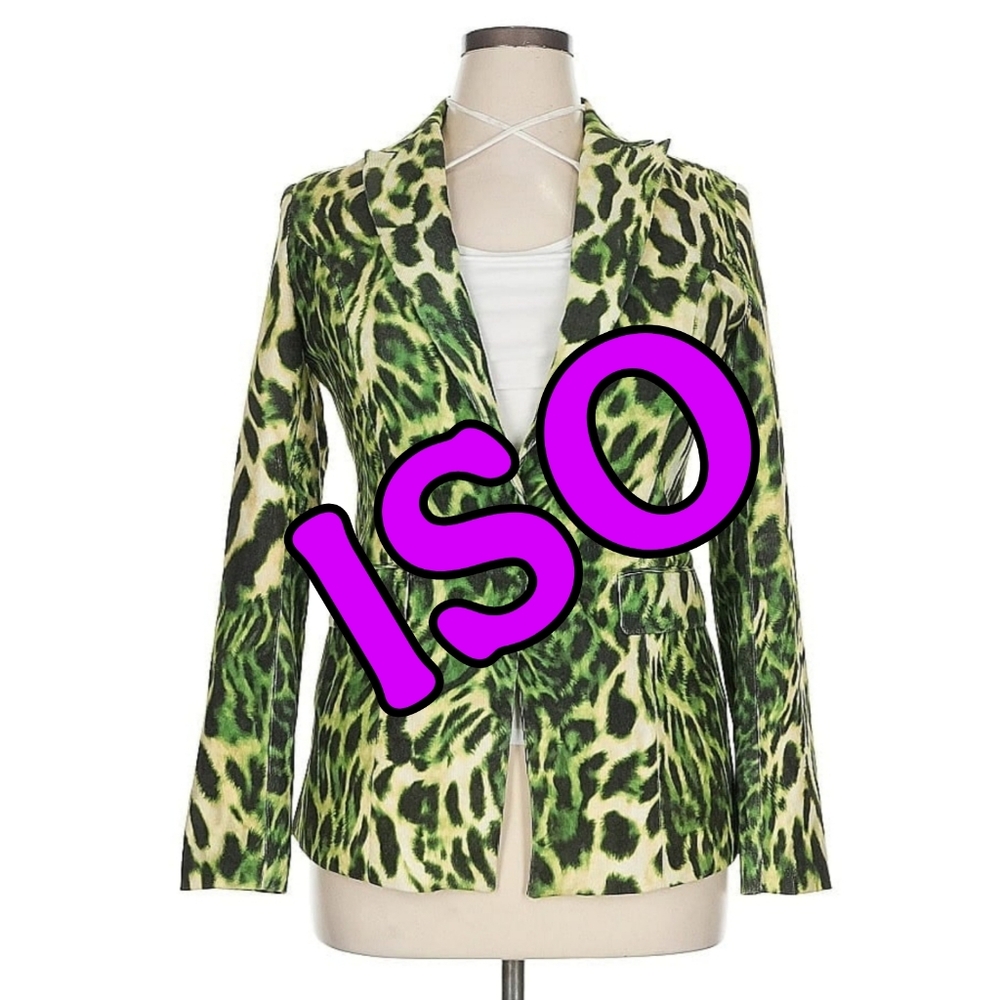 ISO Fashion Nova Green Animal Print Blazer